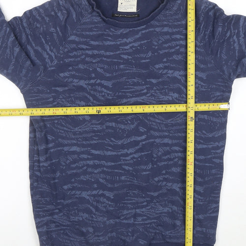 Selected Homme Men’s Blue Crew Neck Cotton Blend Sweatshirt M
