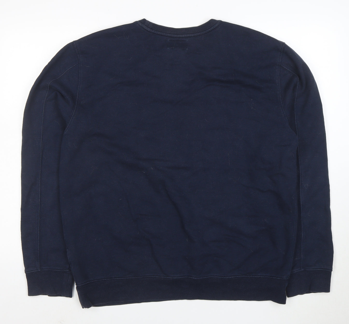 Timberland Men's Blue XL Crew Neck Logo Sweatshirt Pullover