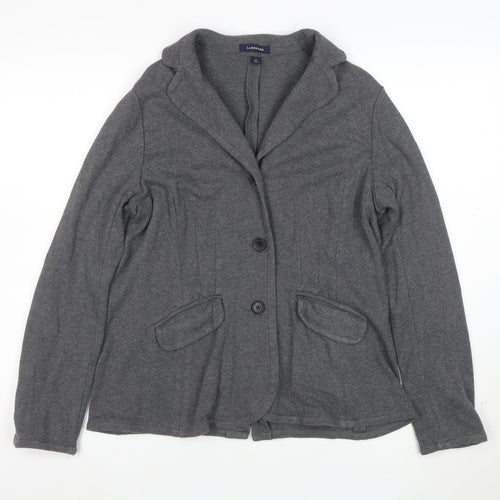 Lands' End Women's Grey Wool Knit Blazer Jacket Size S