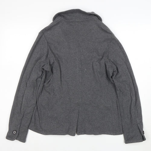 Lands' End Women's Grey Wool Knit Blazer Jacket Size S