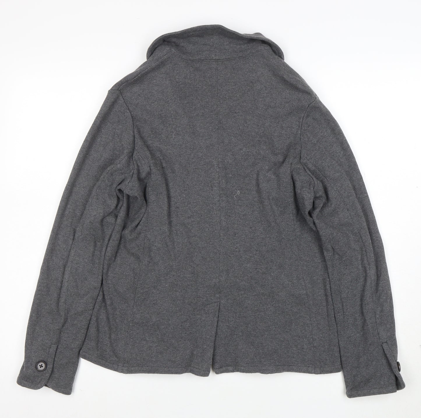 Lands' End Women's Grey Wool Knit Blazer Jacket Size S