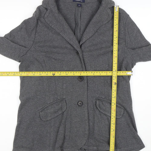 Lands' End Women's Grey Wool Knit Blazer Jacket Size S