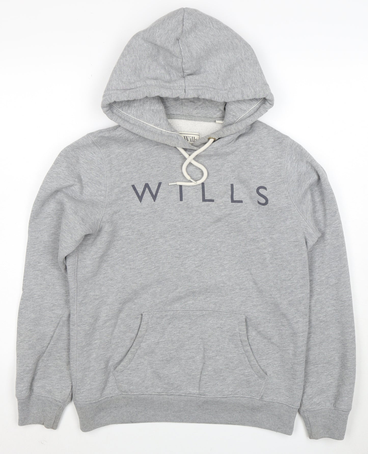 Jack Wills Womens Grey Hoodie UK 10 Pullover Logo Cotton Blend