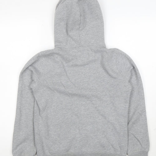 Jack Wills Womens Grey Hoodie UK 10 Pullover Logo Cotton Blend