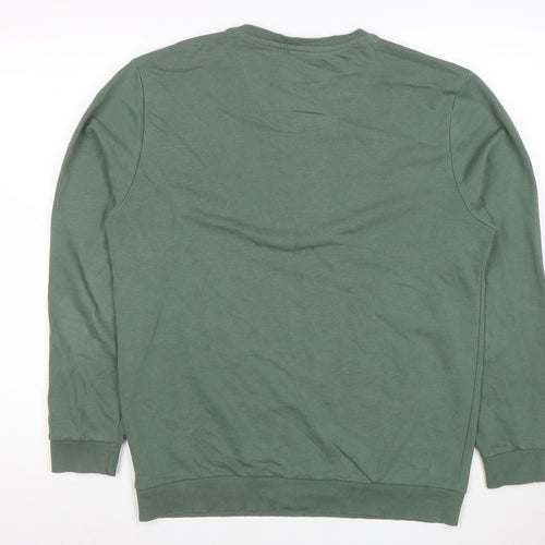 Zudio Women Green Cotton Blend Pullover Sweatshirt Size L