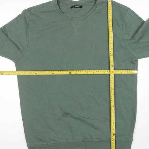Zudio Women Green Cotton Blend Pullover Sweatshirt Size L