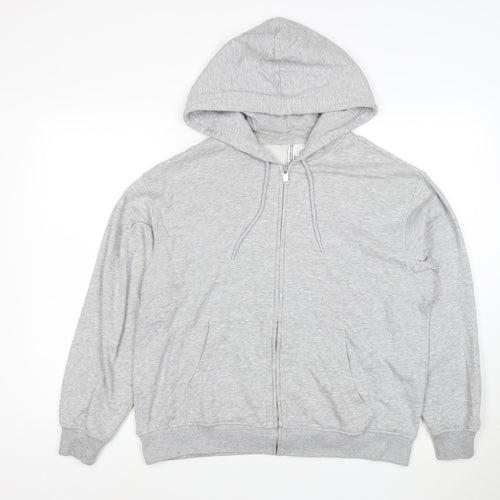 H&M Divided Women’s Grey Full Zip Hoodie M Cotton Blend