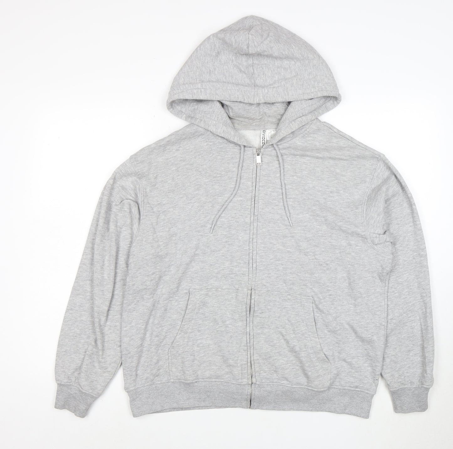H&M Divided Women’s Grey Full Zip Hoodie M Cotton Blend