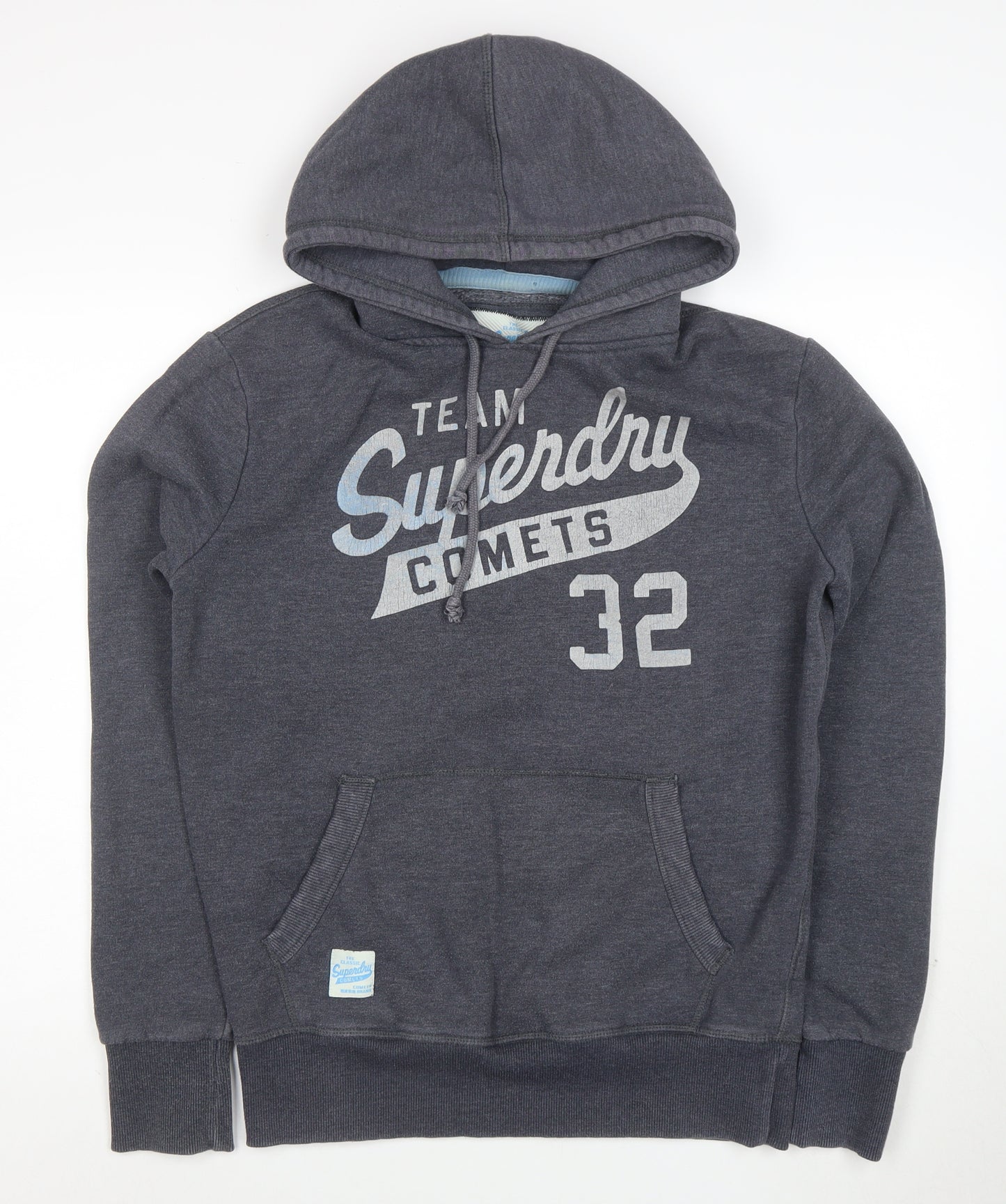 Superdry Mens Grey Medium Pullover Hoodie Team Comets Graphic