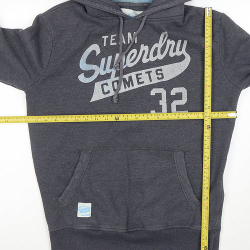 Superdry Mens Grey Medium Pullover Hoodie Team Comets Graphic