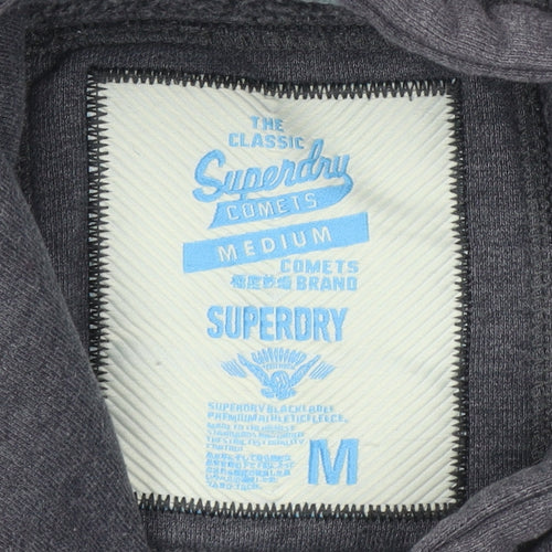 Superdry Mens Grey Medium Pullover Hoodie Team Comets Graphic