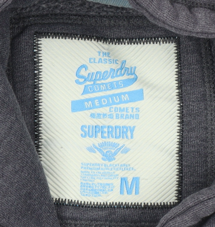 Superdry Mens Grey Medium Pullover Hoodie Team Comets Graphic