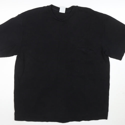 ZARA Men's Black Short Sleeve Crew Neck Cotton T-Shirt Size M