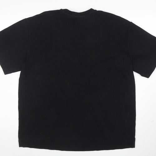 ZARA Men's Black Short Sleeve Crew Neck Cotton T-Shirt Size M