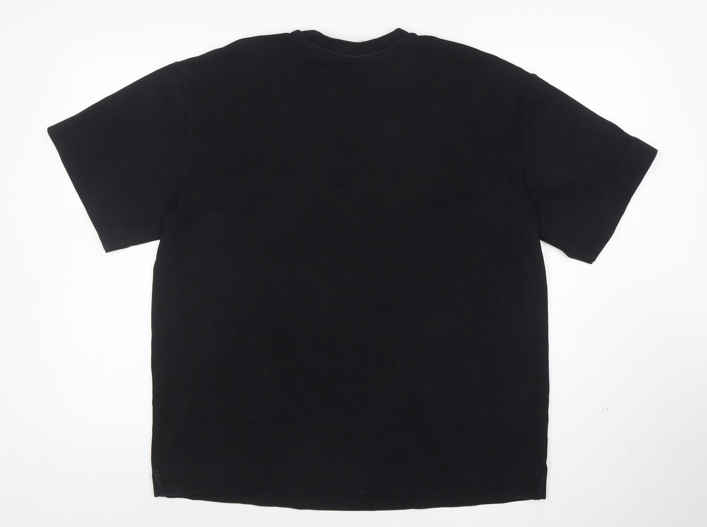 ZARA Men's Black Short Sleeve Crew Neck Cotton T-Shirt Size M
