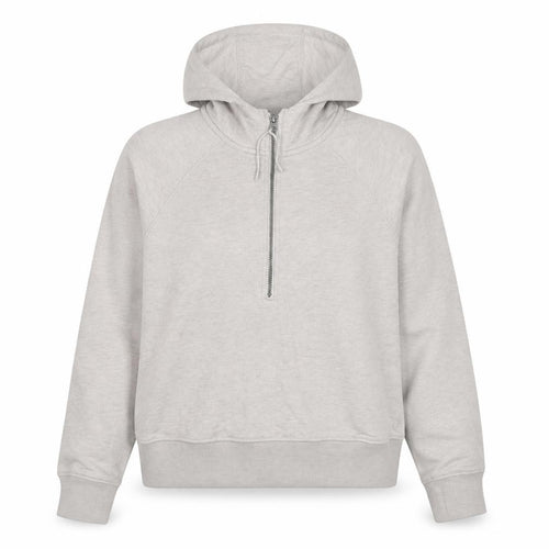 Marks and Spencer Women Beige 1/2 Zip Hooded Sweatshirt Size 10