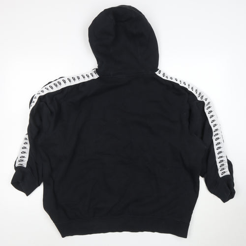 Nike Womens Black Hooded Pullover Sweatshirt XL Logo Tape Detail