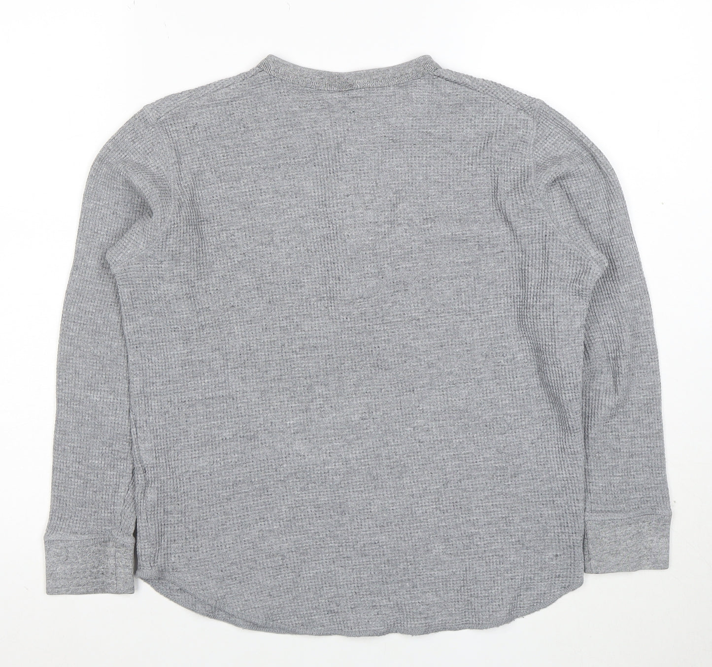 Uniqlo Women’s Grey Henley Sweatshirt XS Long Sleeve Cotton Blend