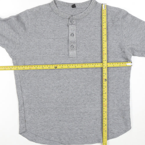 Uniqlo Women’s Grey Henley Sweatshirt XS Long Sleeve Cotton Blend
