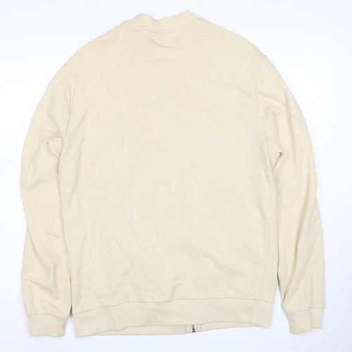 ASOS Men's Beige Full Zip Cotton Sweatshirt M Regular Fit