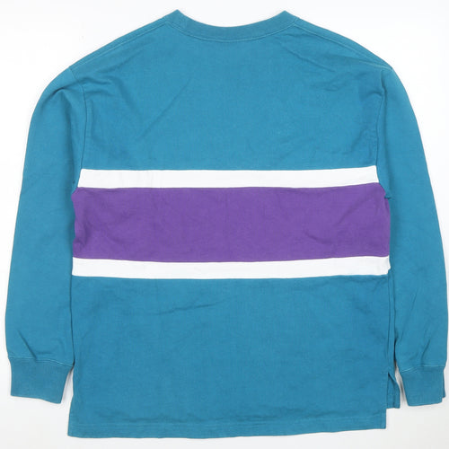 Champion Men's Blue Striped Retro Pullover Sweatshirt Size S
