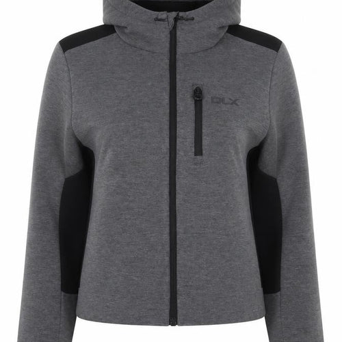 DLX Athletic Women's Grey Full Zip Hoodie XL Hooded Sportswear