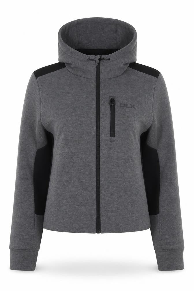 DLX Athletic Women's Grey Full Zip Hoodie XL Hooded Sportswear
