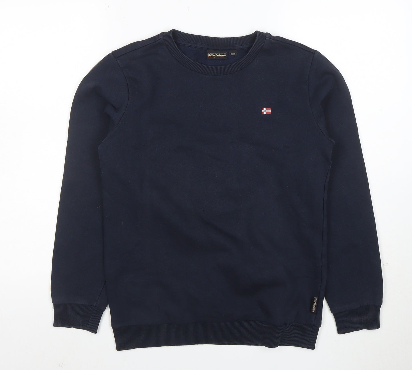 Napapijri Boys Navy Blue Crew Neck Long Sleeve Sweatshirt Size 14 Years