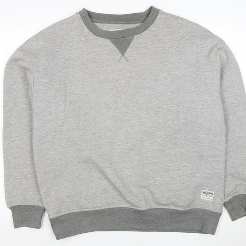 The Stronghold Men's Grey Crew Neck Sweatshirt L Cotton Blend Pullover