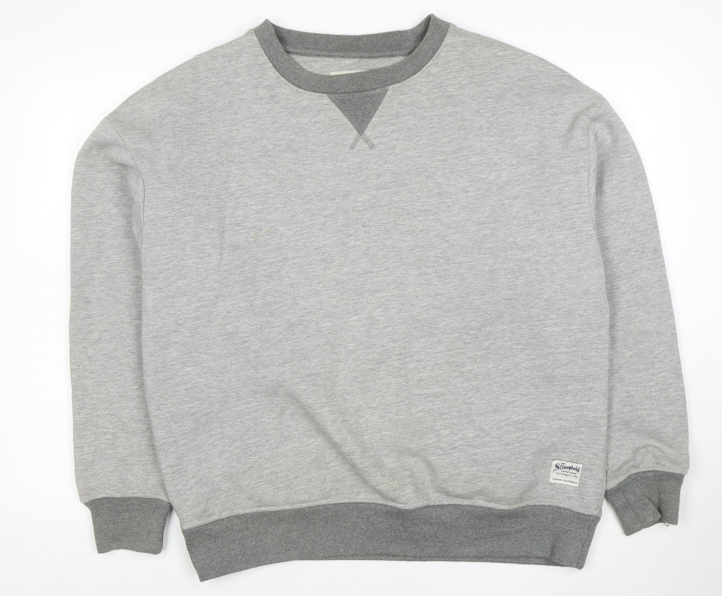 The Stronghold Men's Grey Crew Neck Sweatshirt L Cotton Blend Pullover