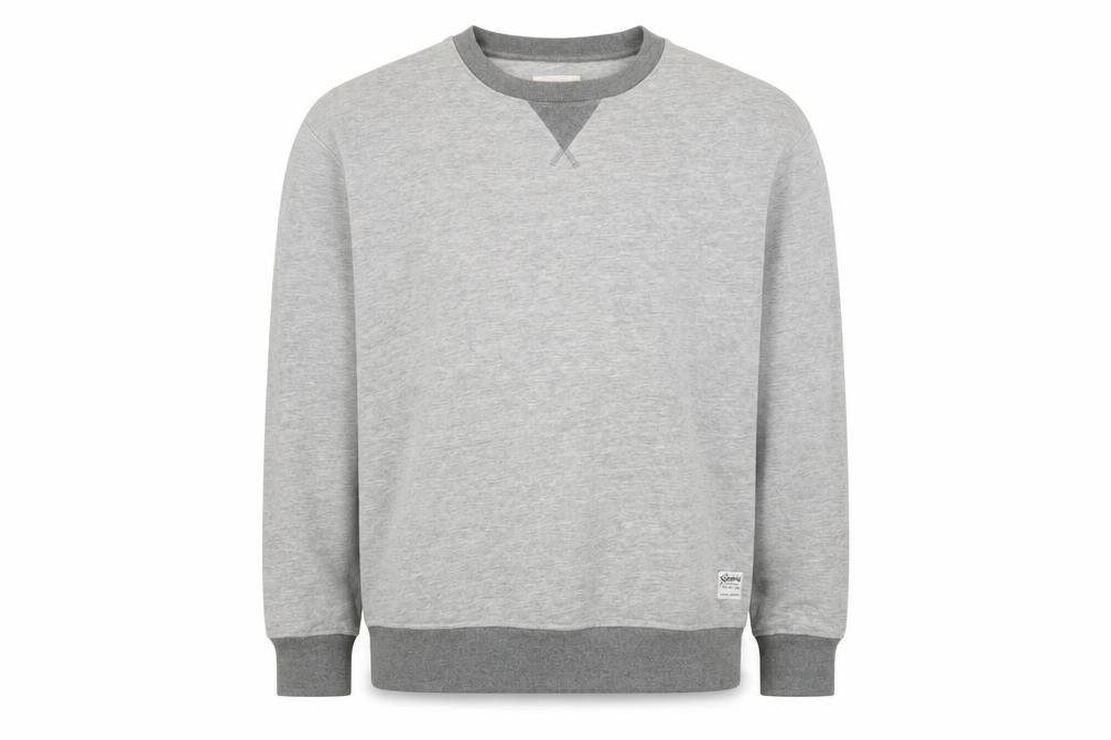 Front view of The Stronghold Men's Grey Crew Neck Sweatshirt L Cotton Blend Pullover