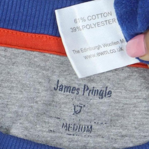 James Pringle Men Blue Medium Pullover Crew Neck Sweatshirt