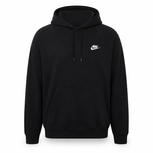 Front view of Nike Men's Black Pullover Hoodie Small Logo Sweatshirt