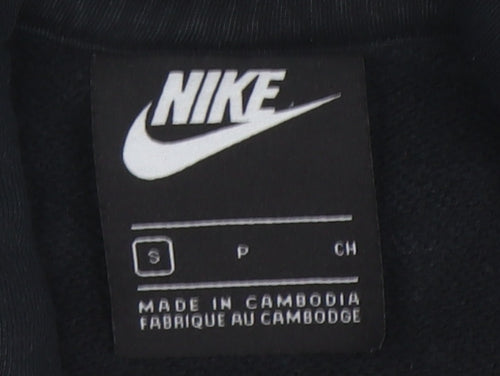 Nike Men's Black Pullover Hoodie Small Logo Sweatshirt