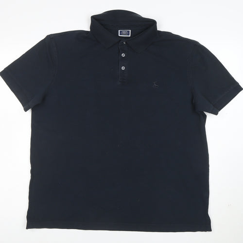Charles Tyrwhitt Men's Black Polo Shirt XL Regular Fit Cotton Stretch