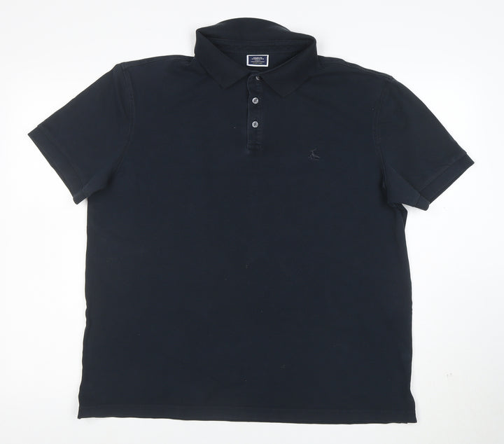 Charles Tyrwhitt Men's Black Polo Shirt XL Regular Fit Cotton Stretch