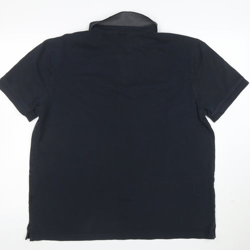 Charles Tyrwhitt Men's Black Polo Shirt XL Regular Fit Cotton Stretch