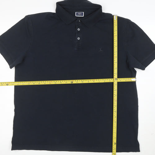 Charles Tyrwhitt Men's Black Polo Shirt XL Regular Fit Cotton Stretch