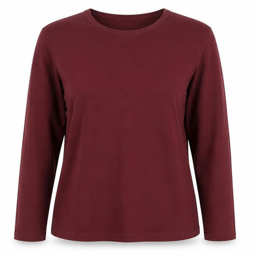 Lands' End Women's Red Long Sleeve Cotton Stretch T-Shirt L