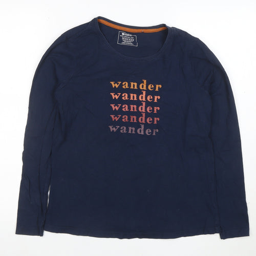 Mountain Warehouse Womens Blue Long Sleeve Cotton T-Shirt Size 12