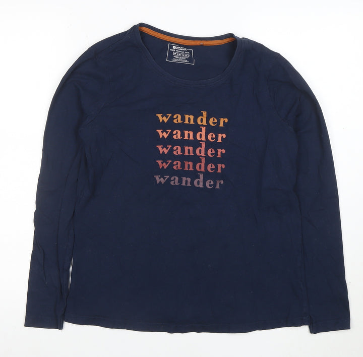 Mountain Warehouse Womens Blue Long Sleeve Cotton T-Shirt Size 12