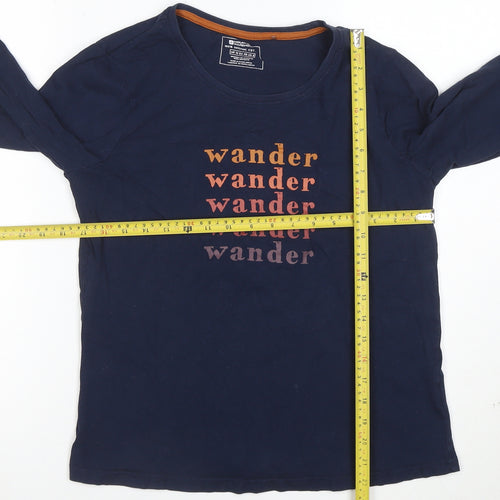 Mountain Warehouse Womens Blue Long Sleeve Cotton T-Shirt Size 12