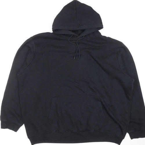 boohooMAN Mens Black Pullover Hoodie 3XL Fleece Regular Fit
