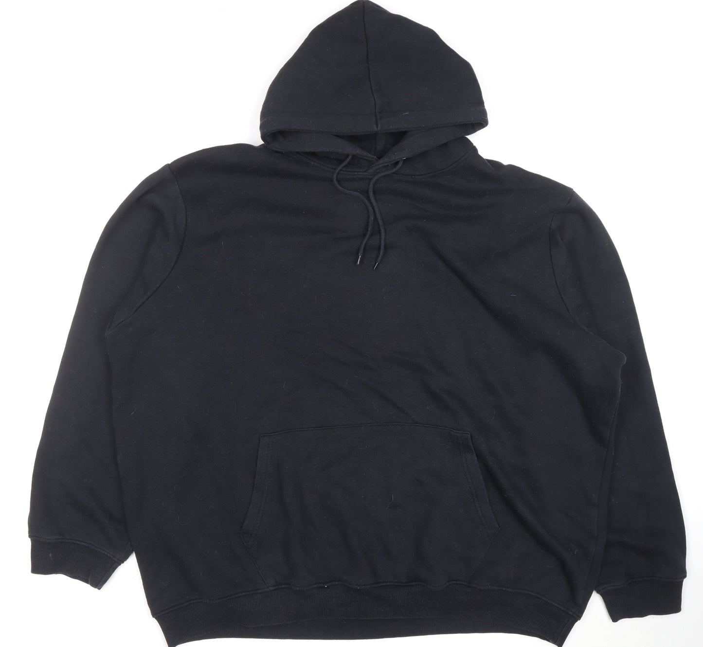 boohooMAN Mens Black Pullover Hoodie 3XL Fleece Regular Fit