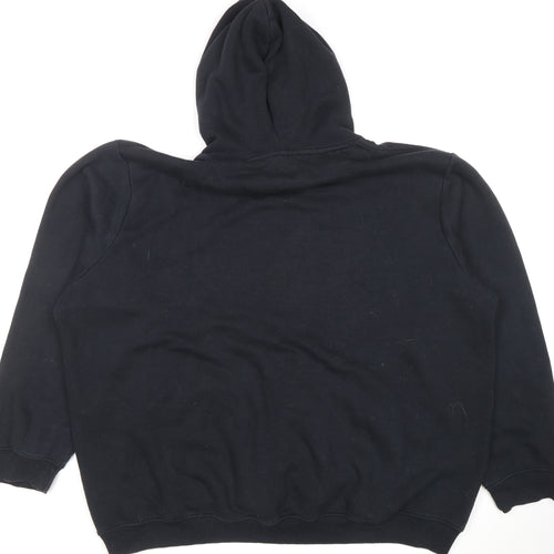 boohooMAN Mens Black Pullover Hoodie 3XL Fleece Regular Fit