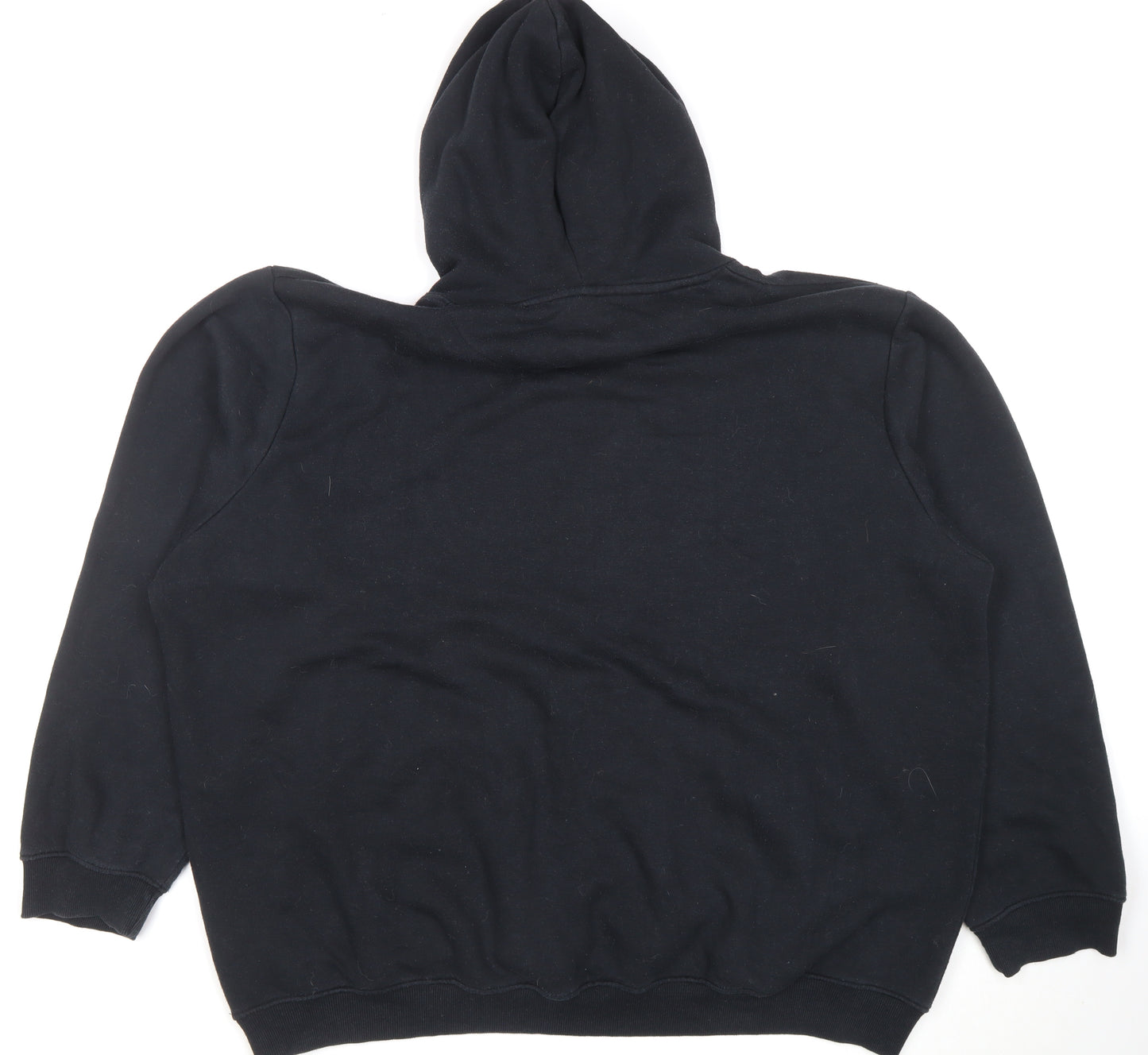 boohooMAN Mens Black Pullover Hoodie 3XL Fleece Regular Fit