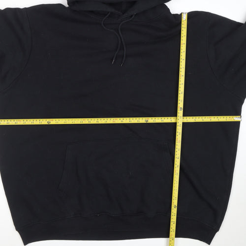 boohooMAN Mens Black Pullover Hoodie 3XL Fleece Regular Fit