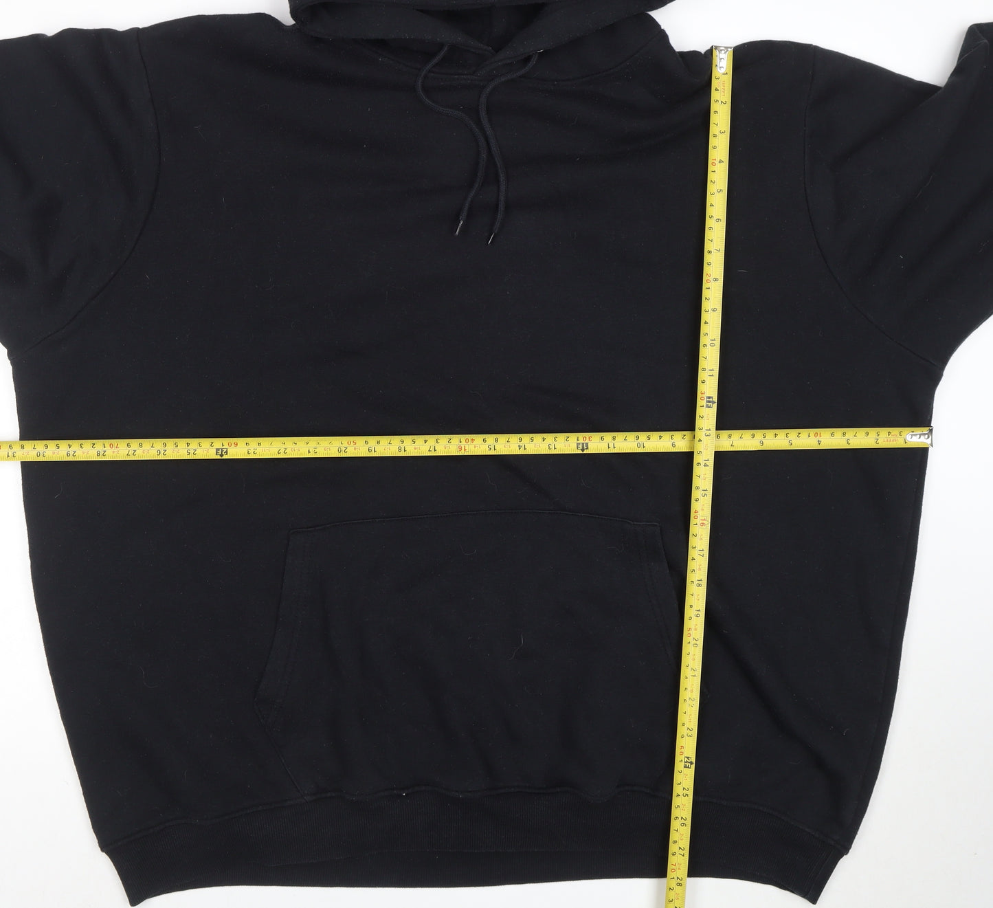 boohooMAN Mens Black Pullover Hoodie 3XL Fleece Regular Fit