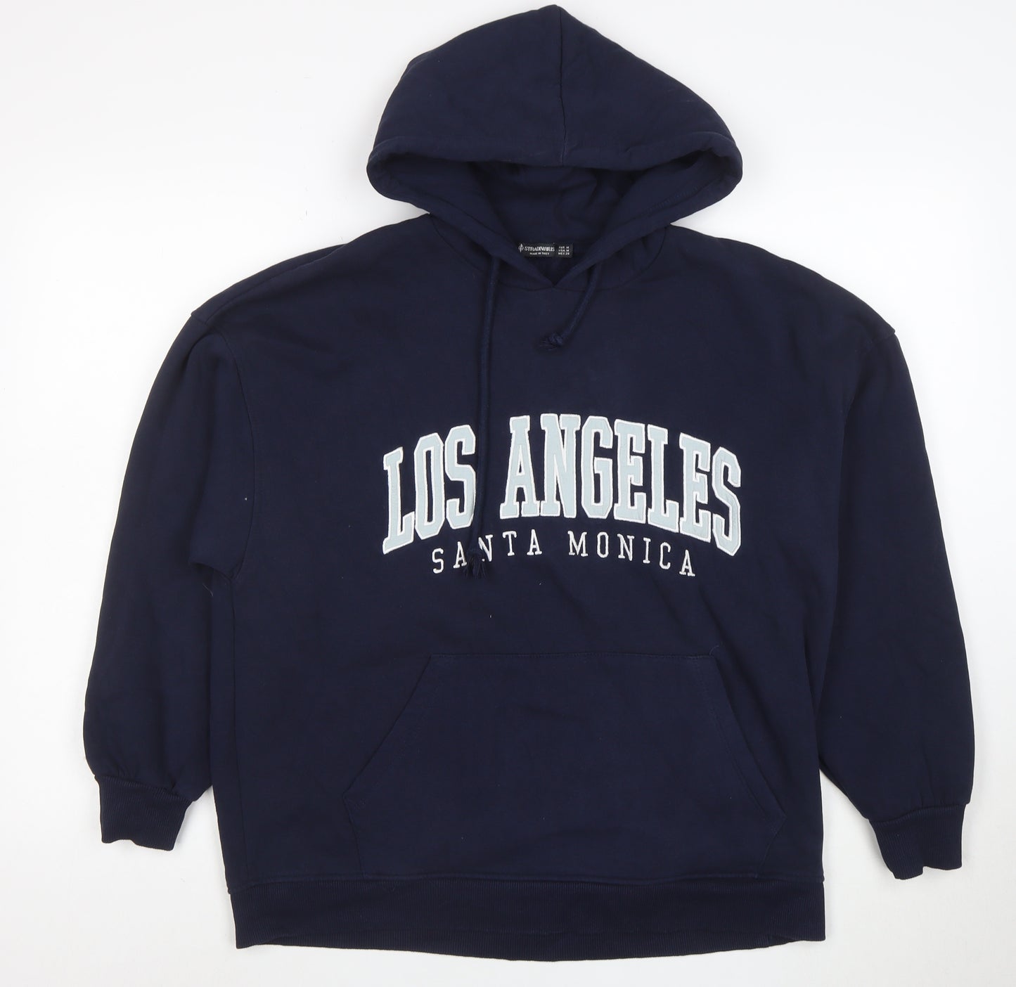 Stradivarius Womens Navy Blue Los Angeles Pullover Hoodie Size M