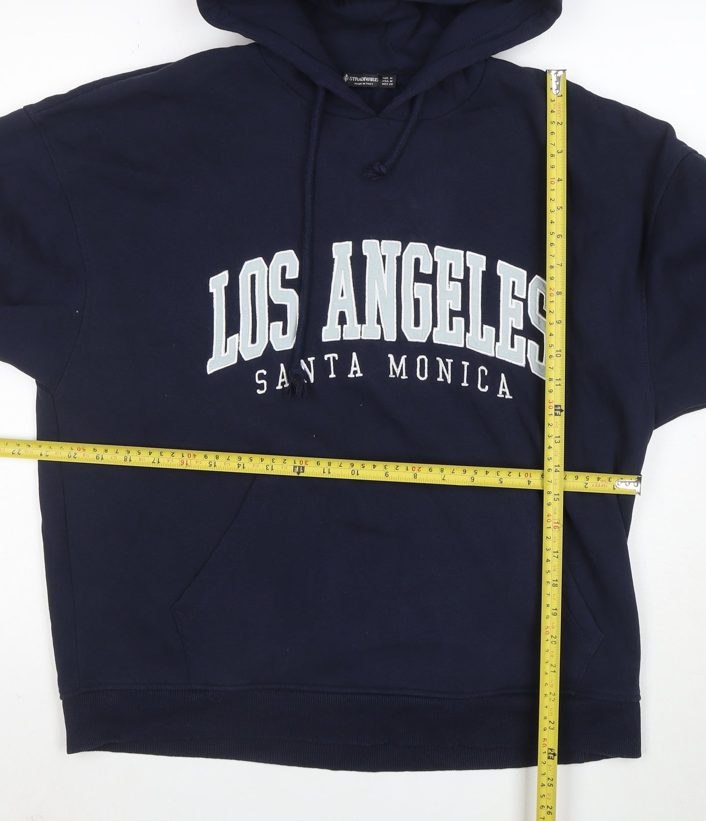 Stradivarius Womens Navy Blue Los Angeles Pullover Hoodie Size M